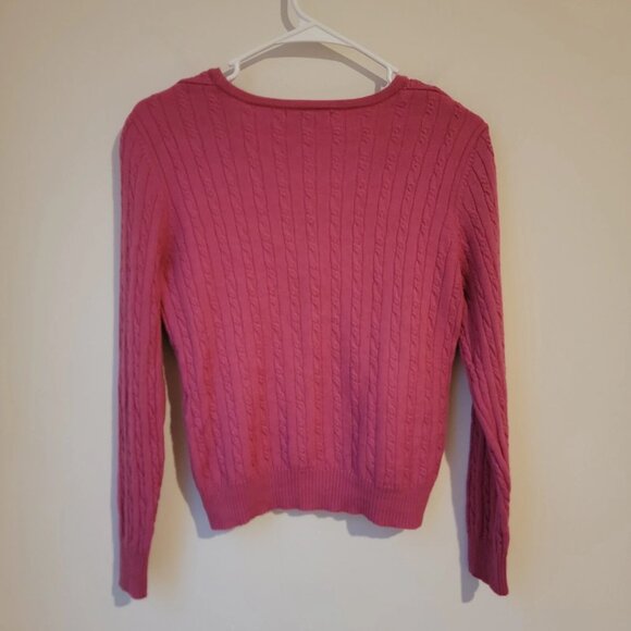 Petite Sophisticate Womens Cardigan Cable Knit Sweater Size Large Preppy Wool - Picture 2 of 5